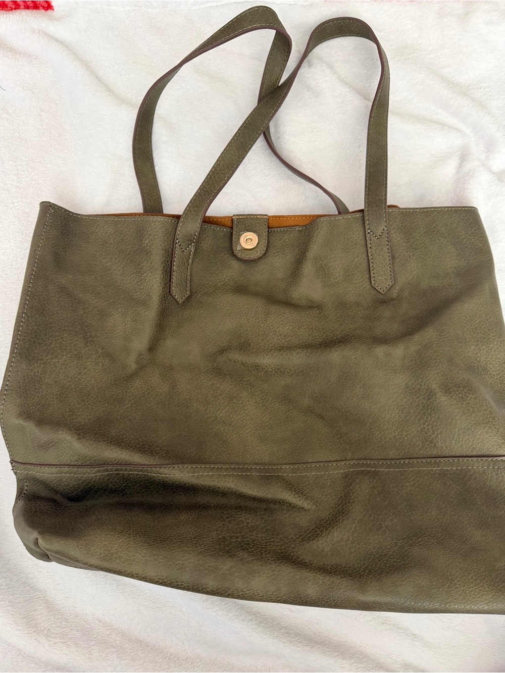 Street Level Classic Olive Tote Bag - Women's Shoulder Handbag
